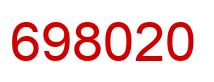Number 698020 red image