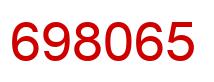 Number 698065 red image