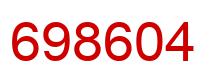 Number 698604 red image