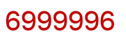 Number 6999996 red image