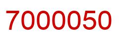 Number 7000050 red image
