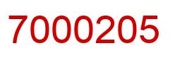 Number 7000205 red image