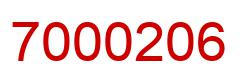Number 7000206 red image