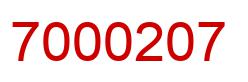 Number 7000207 red image