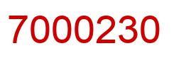Number 7000230 red image