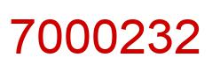 Number 7000232 red image