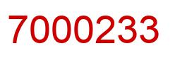 Number 7000233 red image