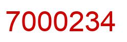 Number 7000234 red image
