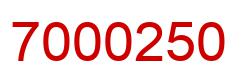 Number 7000250 red image