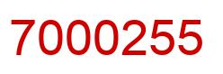 Number 7000255 red image