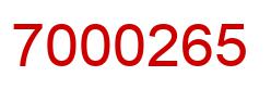 Number 7000265 red image
