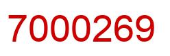Number 7000269 red image