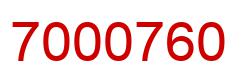 Number 7000760 red image