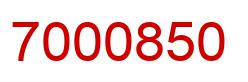 Number 7000850 red image