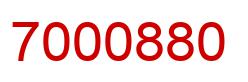 Number 7000880 red image