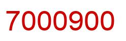 Number 7000900 red image