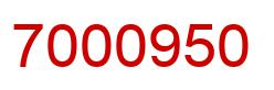 Number 7000950 red image