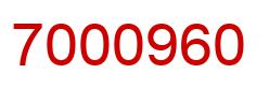 Number 7000960 red image