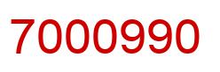 Number 7000990 red image