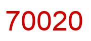 Number 70020 red image