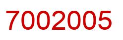 Número 7002005 imagen rojo