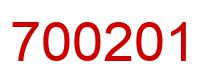 Number 700201 red image
