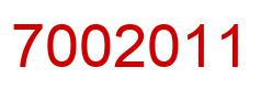 Number 7002011 red image