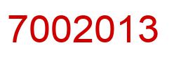 Número 7002013 imagen rojo