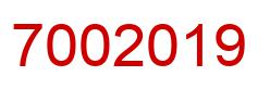 Number 7002019 red image