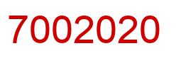 Number 7002020 red image