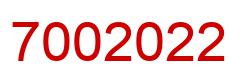 Number 7002022 red image