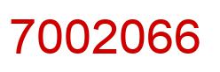 Number 7002066 red image
