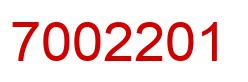 Number 7002201 red image