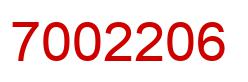 Number 7002206 red image