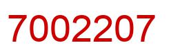 Number 7002207 red image