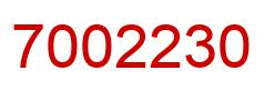 Number 7002230 red image