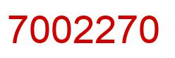 Number 7002270 red image