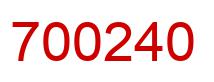 Number 700240 red image