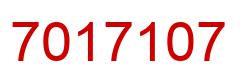 Number 7017107 red image