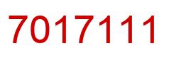 Number 7017111 red image