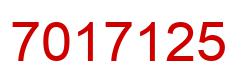 Number 7017125 red image