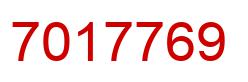 Number 7017769 red image