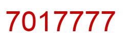 Number 7017777 red image