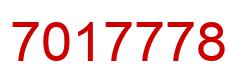 Number 7017778 red image