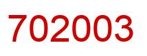 Number 702003 red image