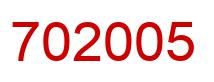 Number 702005 red image