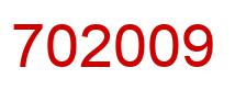 Number 702009 red image