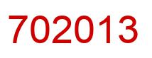 Number 702013 red image