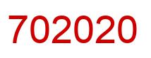 Number 702020 red image