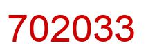 Number 702033 red image